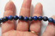 Bracelet Perles En Pierre Dure Bleu Foncé Indigo à Identifier Lapis Lazuli Ou Sodalite - Bracelets