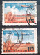 Errors Stamps Romania 1956 # Mi 1628 Printed With  Misplaced  Writing Romania, Color Fly Aviation Turisme,used - Abarten Und Kuriositäten