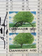 DENMARK 2002, TREE, NATURE ,VIGNETTE ECOMIQUE GREEN LABEL,5 STAMPS USED COVER TO INDIA - Brieven En Documenten
