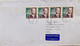 SWEDEN 1998, KING CARL GUSTAF ,STRIP OF 4 STAMPS !!! AIRMAIL COVER TO INDIA,COAT OF ARM, MALMO CITY CANCELLATION - Briefe U. Dokumente