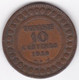 Protectorat Français . 10 Centimes 1916 A , En Bronze, Lec# 105 - Túnez