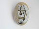 White Horse With Bridle Hand Painted On Smooth Beach Stone - Tiere