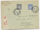 ARC TRIIOMPHE 5FR+4FR LETTRE REC PARIS 1946 AU TARIF  + VERSO VIGNETTE RENAITRE - 1944-45 Arc Of Triomphe