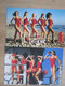 5 Pin Up Sur La Plage , Maillot De Bain Rouge ,  Genre Alerte A Malibu ,manequins , Photos - Sin Clasificación