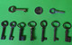 Lot 9 Anciens Outils Petites CLEFS - Pour Porte Armoire Placard - Etat D'usage "dans Leur Jus"- Vers 1930 1960 - Andere Geräte