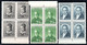 934.GREECE.1930 INDEPENDENCE(HEROES) HELLAS 491-508,SC.344-361  MNH BLOCKS OF 4(50 DR.HINGED IN MARGIN)5 SCANS - Blocks & Kleinbögen