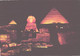 Egypt:Giza Sphinx And Khafre Pyramid At Night - Pirámides