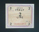 Italy 1943: 2 Lira - Allied Occupation WWII