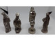 Rare Vintage Set 4 Figures Statue Miniature Prayer Horse Knight Silver Plated - Metaal