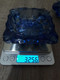 Vintage Elegant Glass Cobalt Blue Cut Crystal Smoker Cigarette Ashtray - Verre