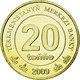 Monnaie, Turkmanistan, 20 Tenge, 2009, SUP, Laiton, KM:99 - Turkménistan