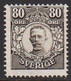 1911-1919. Gustav V. 80 ÖRE. Scarce Never Hinged Stamp. Only 1000 Issued. Certificate Franz Ob... (Michel 85) - JF523853 - Unused Stamps