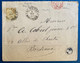 Martinique Lettre Oct 1882 Pour Bordeaux N°53 Obl "Saint Pierre / Martinique" + Rare Dateur "Colonies Lig A Paq FR N°1" - Covers & Documents