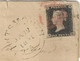 UK GB GREAT BRITAIN 1841 SG2 Penny Black Four Margins Example On Cover Portsmouth To London (BB) Used As Per Scan - Lettres & Documents