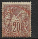 France Sage N°67 Oblitération C. à Date Des Imprimés Rouge. Cote 40€ - 1876-1878 Sage (Tipo I)