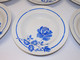 Delcampe - *6 ASSIETTES DEMI CREUSES MOULIN DES LOUPS HAMAGE Mod. RIGOBERT ROSES BLEUES  E - Orchies/Moulin Des Loups (FRA)