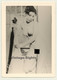 Sweet Pale Nude Holds On To Bed Post (Vintage Photo 2nd Gen B/W ~ 50s) - Unclassified