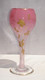 Vase Opaline Rose Et Fleurs Or En Relief .Décor Or En Bon état. Hauteur 25 Cm - Diamètre 10 Cm - Poids 565 Grs - - Vases