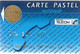 1-CARTE PUCE-BULL D-FRANCE TELECOM-PASTEL-NATIONALE- R°Bleu Outremer-TBE -  Kaarten Van De Busdienst Pastel