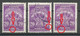 Yugoslavia Error Variety Mi.Porto 104 The 3 Different Constant Plate Flaws Used 1951 - Timbres-taxe