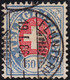Heimat ZHs Fluntern 1886-01-19 Poststempel Auf Telegraphen-Marke 50Rp. Zu#16 - Télégraphe