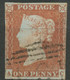 GB QV 1 D Redbrown Unplated (AC) Almost 3 Margins, VFU, VARIETY/ERROR: No Frameline Under „C“, R! - Used Stamps