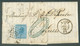 N°18 - 20 Centimes Bleu Obl. LP. 215 Sur Lettre De LEUZE (A. WALNIER Banque De Recouvrements) Le 11 Juin 1866 Vers Lierr - 1865-1866 Profile Left