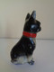 Delcampe - Escultura De Un Perro Boston Terrier Sentado Y Con Un Collar Rojo. Metal Pintado. Estilo Viena. - Metal