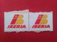 AIRLINES LÍNEAS AÉREAS BAGGAGE TAG AIR LINES IBERIA ESPAÑA EQUIPAJE..SPAIN AVIATION LOTE DE 2 ANTIGUAS ETIQUETAS ESPAGNE - Baggage Labels & Tags