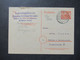 Delcampe - Berlin (West) 1949 GA P 4a Mit Zusatzfrankatur Rotaufdruck Als Fern PK Berlin - FFM Absender Dr. W. Rommel - Postcards - Used