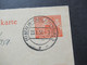 Delcampe - Berlin (West) 1949 GA P 4a Mit Zusatzfrankatur Rotaufdruck Als Fern PK Berlin - FFM Absender Dr. W. Rommel - Postcards - Used