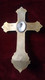 Crucifix émail Cloisonné Sur Bronze, Visage Du Christ Argent - Art Religieux