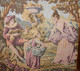 Cadre Tapisserie Broderie Antique Vintage Scène Romantique France Voir Dos Tbe - Rugs, Carpets & Tapestry