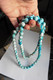 Neuf - Collier Créateur Style Boho Bohême Perles En Batik De Soie Bleu Turquoise Et Blanc - Fait Main - Volksschmuck