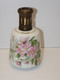 *JOLIE LAMPE BERGER PORCELAINE CAMILLE THARAUD FLEURS ROSES REHAUTS EMAIL XXe E - Limoges (FRA)