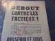 DOCUMENT ORIGINAL  TRACT D EPOQUE Guerre Algerie OAS / COMMUNISME DE GAULLE  REFERENDUM / FASCISME CGT - Documenten