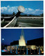 Lot 2 X CPA Hiroshima Japan Japon Heiwa Bridge Fountain At Night Peace Memorial Museum - Hiroshima