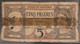 French Indochina Indo China Indochine Laos Vietnam Cambodia 5 Piastres Poor Banknote 1927-31 - Pick # 49a / 2 Photos - Indochina