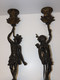 Delcampe - * PAIRE De BOUGEOIRS BRONZE NAPOLEON III XIXe PERSONNAGES INDIENS/AFRICAINS  D - Chandeliers, Candelabras & Candleholders