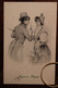 1908 CPA Ak Couple Femme Elegante Enfant Litho Style Vienne Oblit Mécanique - Machines à Affranchir (EMA)
