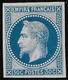 France N°30(*) Essai En Bleu.. - 1863-1870 Napoléon III Con Laureles