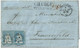 SVIZZERA RACCOMANDATA DA WINTERTHUR (LINEARE + CHARGE) COPPIA FRANCOBOLLI Rp. 10 HELVETIA SEDUTA 2.2.1858 - ZUMSTEIN 23 - Lettres & Documents