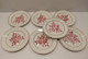 *7 PETITES ASSIETTES DESSERT CERAMIQUE TAURION PB LIMOGES FLEURS ROSES ROSES  E - Limoges (FRA)