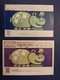 3 Items Lot. 2 Calendars And 1 PC. Russian ABC - Rhino - Donkey - Bee - 1963- Old Soviet Postcard - Rinoceronte