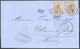 N°19(2) - 30 Centimes LEOPOLD Ier De Profil (x2) Obl. LP.12 Sur Lettre D'ANVERS Le 17 Juillet 1869 Vers Chaux De Fonds ( - 1865-1866 Profilo Sinistro