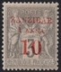 1894 BFE ZANZIBAR PROVISOIRE N° 13 - 10 C - 1 Anna Sur 3 C Sage - Neufs