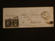 C FRANCE BELLE LETTRE COVER  RARE 1ER JUIN 1849 AGEN A PARIS ++++BELLE PAIRE CERES N° 3 OB. GRILLE ++AFF. INTERESSANT++ - 1849-1850 Cérès