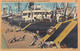 3145 – Galveston’s Industries Texas – Loading Cotton – Animation Boat – Linen – Good Condition – 2 Scans - Galveston