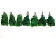 LOT De 7 ARBRE / SAPIN Sur SOCLE BOIS, DECOR PAYSAGE H:10,5cm MINIATURE TRAIN HO - MODELISME FERROVIAIRE  (1712.76) - Decoración