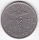 Belgique 1 Franc 1922 Type Bonnetain, Légende Francaise, Albert I , En Nickel , KM# 89 - 1 Franc